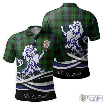 Douglas Black Tartan Polo Shirt with Alba Gu Brath Regal Lion Emblem