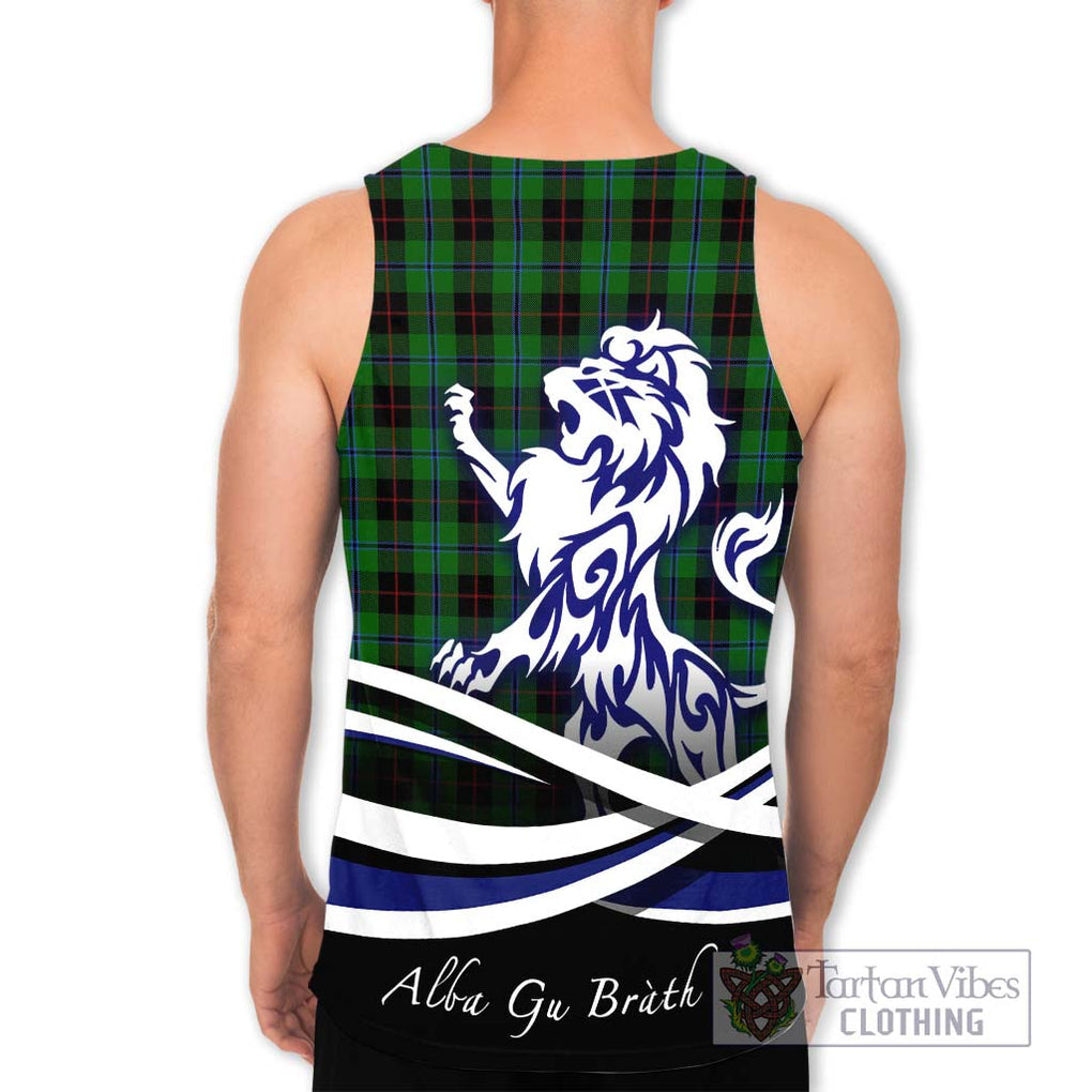 Douglas Black Tartan Men's Tank Top with Alba Gu Brath Regal Lion Emblem - Tartanvibesclothing Shop