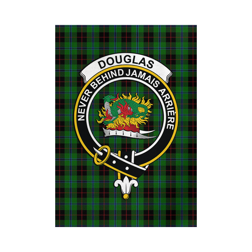 Douglas Black Tartan Flag with Family Crest - Tartan Vibes Clothing