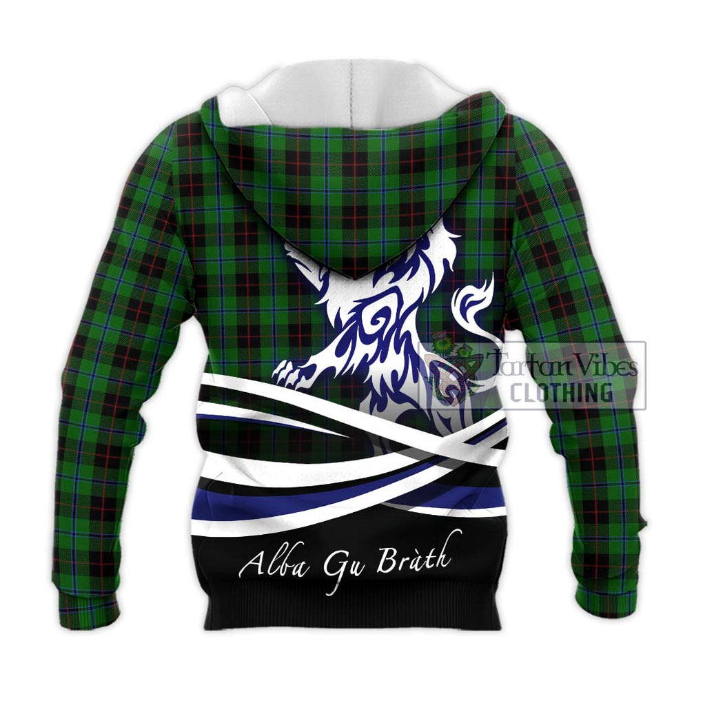 Douglas Black Tartan Knitted Hoodie with Alba Gu Brath Regal Lion Emblem - Tartanvibesclothing Shop