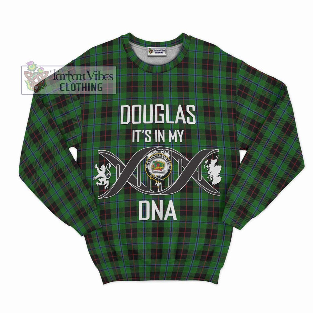 Douglas Black Tartan Sweatshirt with Family Crest DNA In Me Style - Tartanvibesclothing Shop