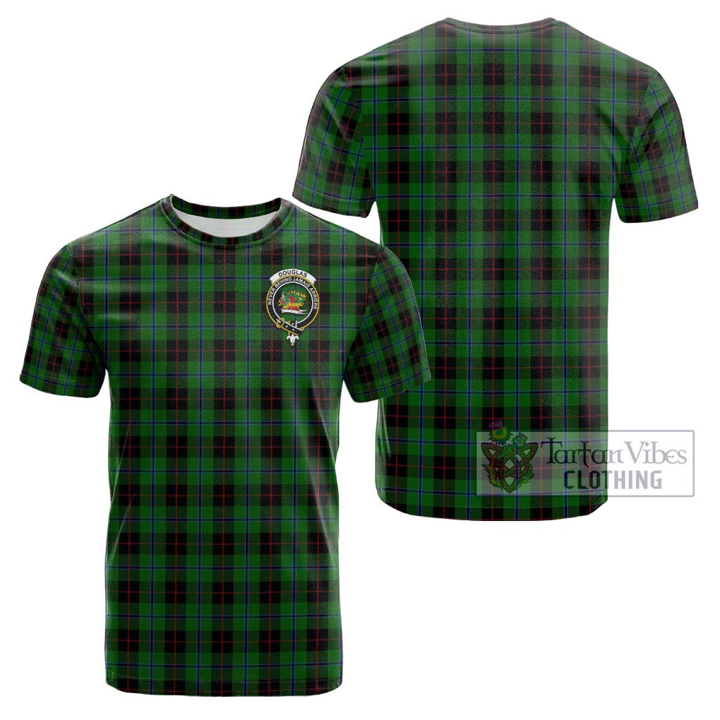 Douglas Black Tartan Cotton T-Shirt with Family Crest Kid's Shirt - Tartanvibesclothing Shop