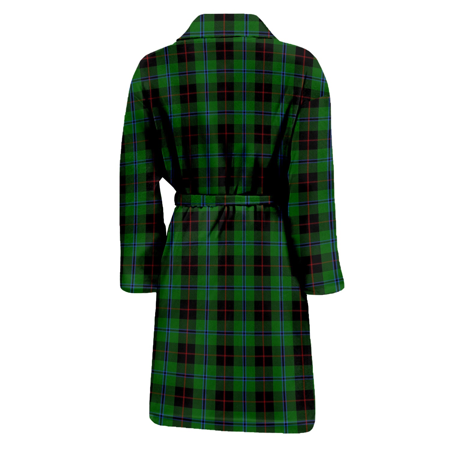 Douglas Black Tartan Bathrobe with Family Crest - Tartan Vibes Clothing