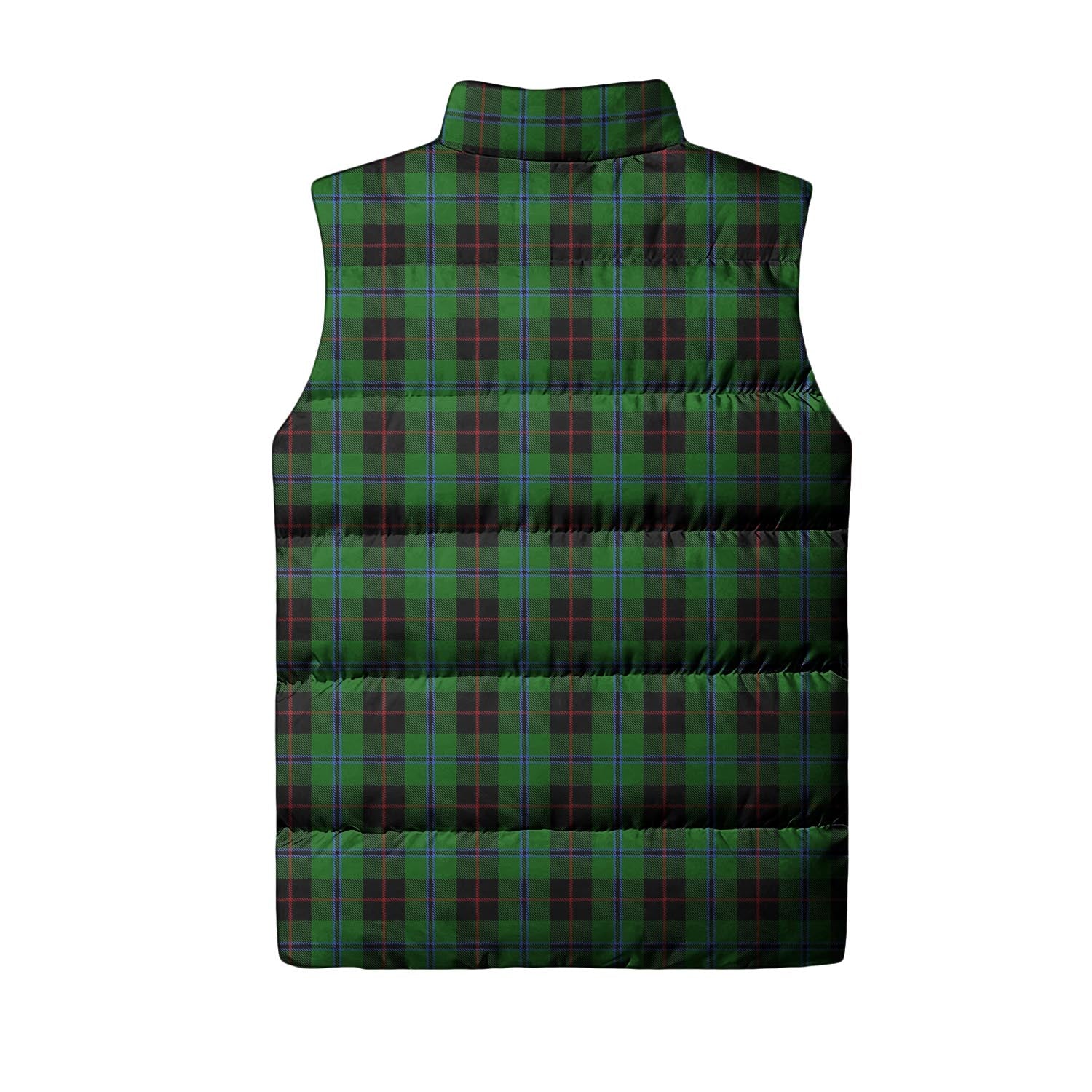 Douglas Black Tartan Sleeveless Puffer Jacket with Family Crest - Tartanvibesclothing