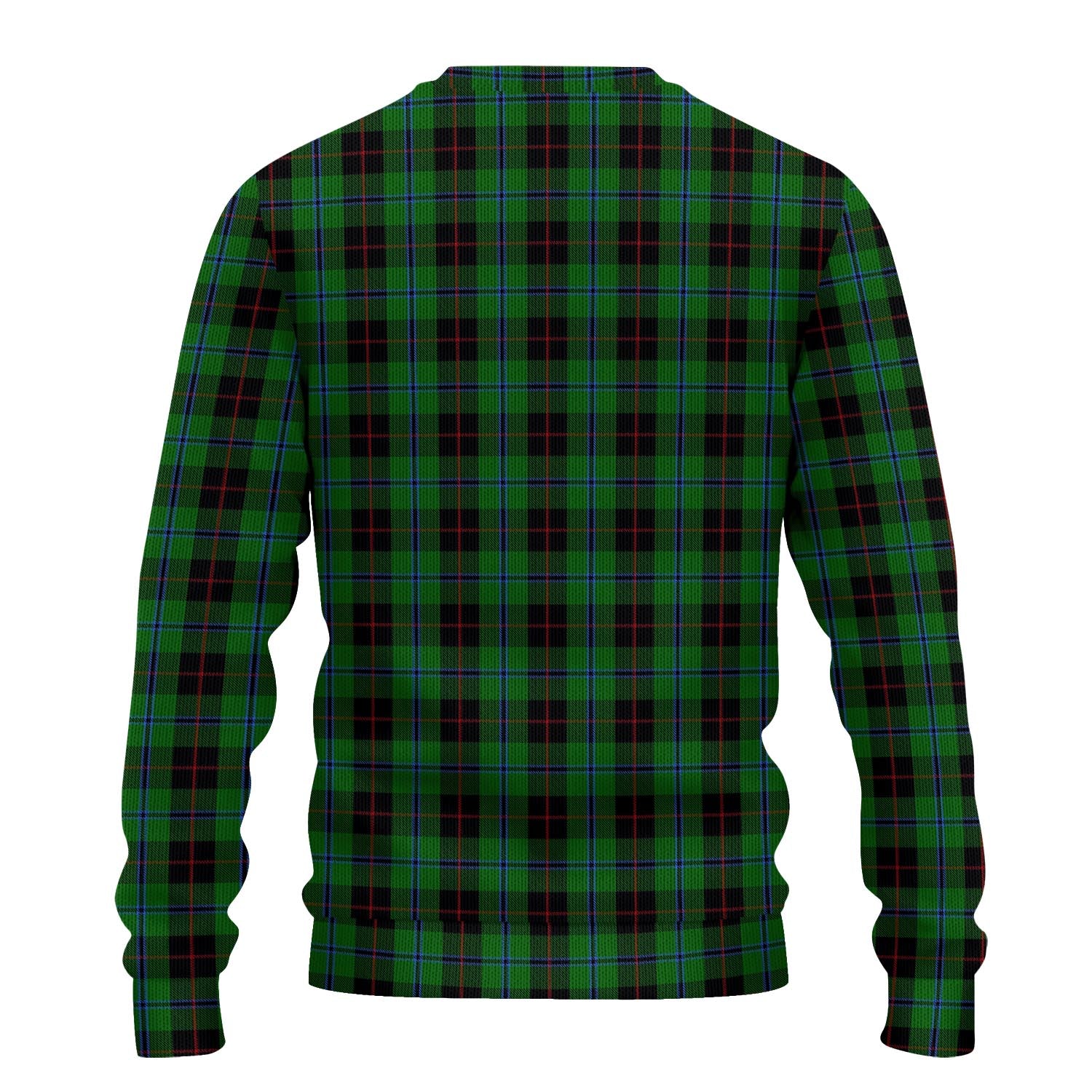 Douglas Black Tartan Knitted Sweater with Family Crest - Tartanvibesclothing