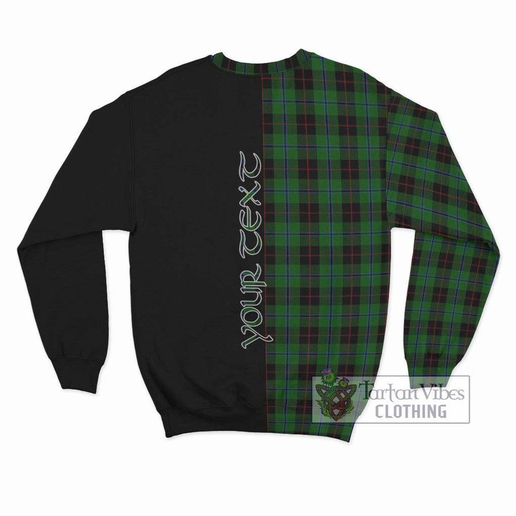 Douglas Black Tartan Sweatshirt with Family Crest and Half Of Me Style - Tartanvibesclothing Shop