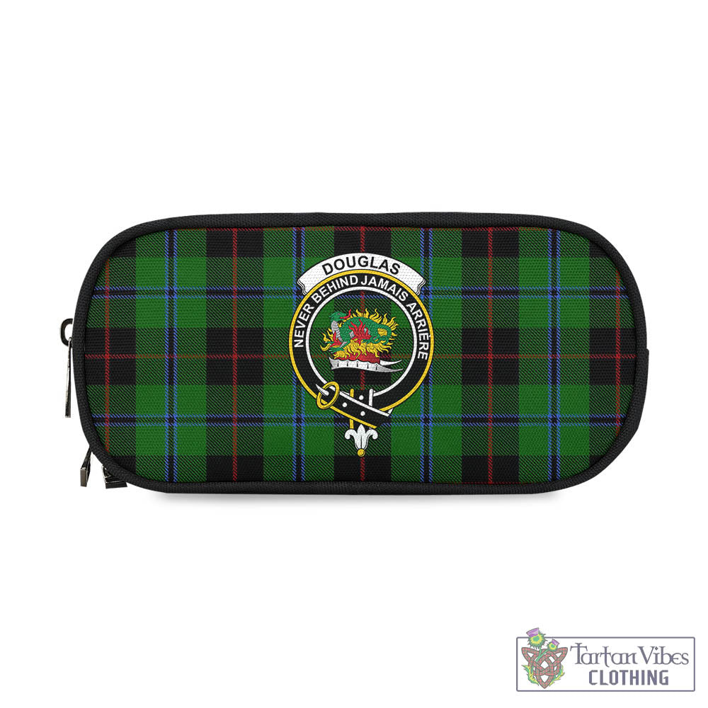 Tartan Vibes Clothing Douglas Black Tartan Pen and Pencil Case with Family Crest