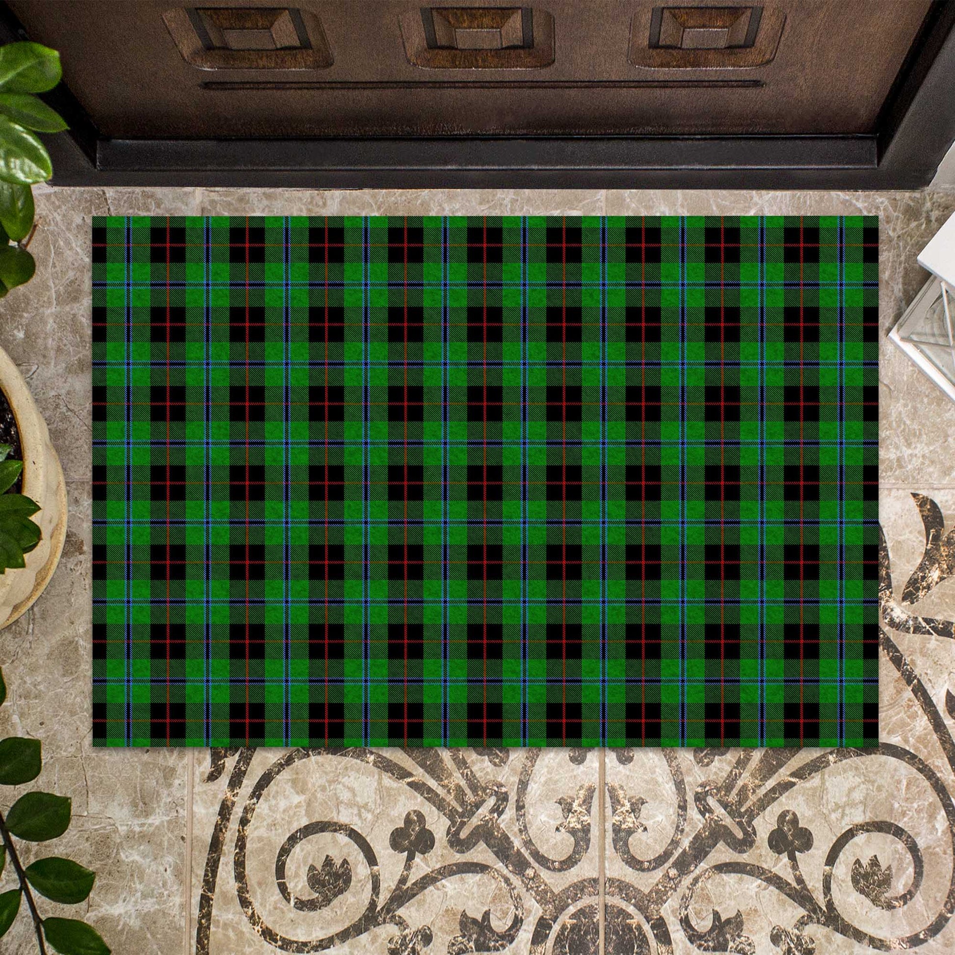 Douglas Black Tartan Door Mat - Tartanvibesclothing