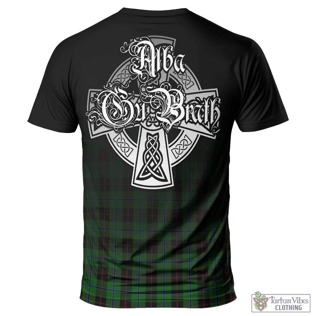 Tartan Vibes Clothing Douglas Black Tartan T-Shirt Featuring Alba Gu Brath Family Crest Celtic Inspired