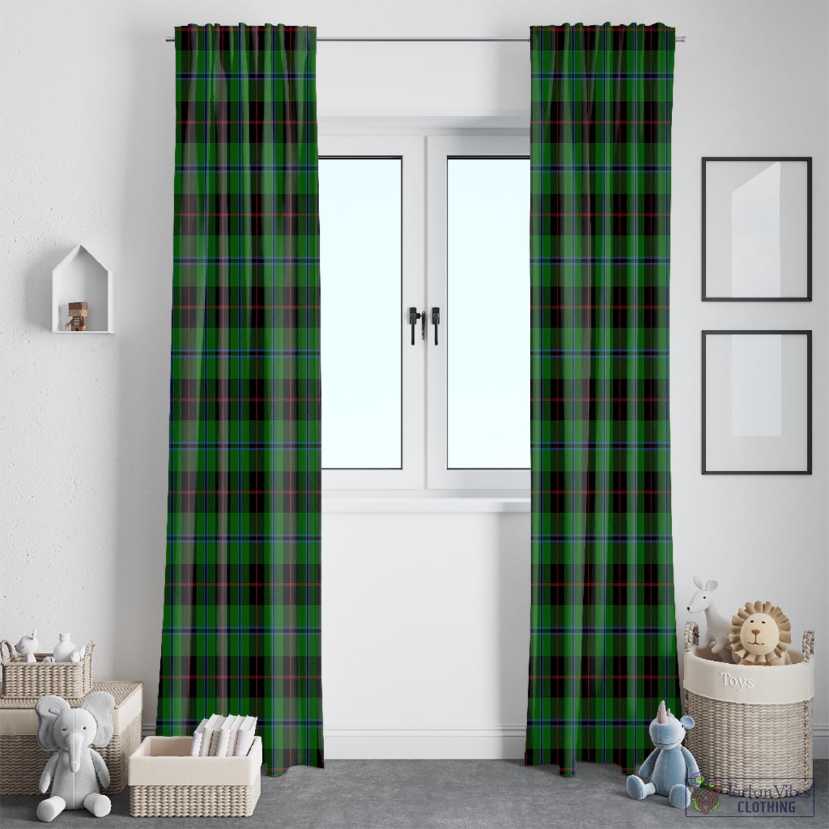 Douglas Black Tartan Window Curtain