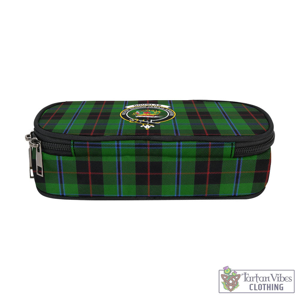 Tartan Vibes Clothing Douglas Black Tartan Pen and Pencil Case with Family Crest