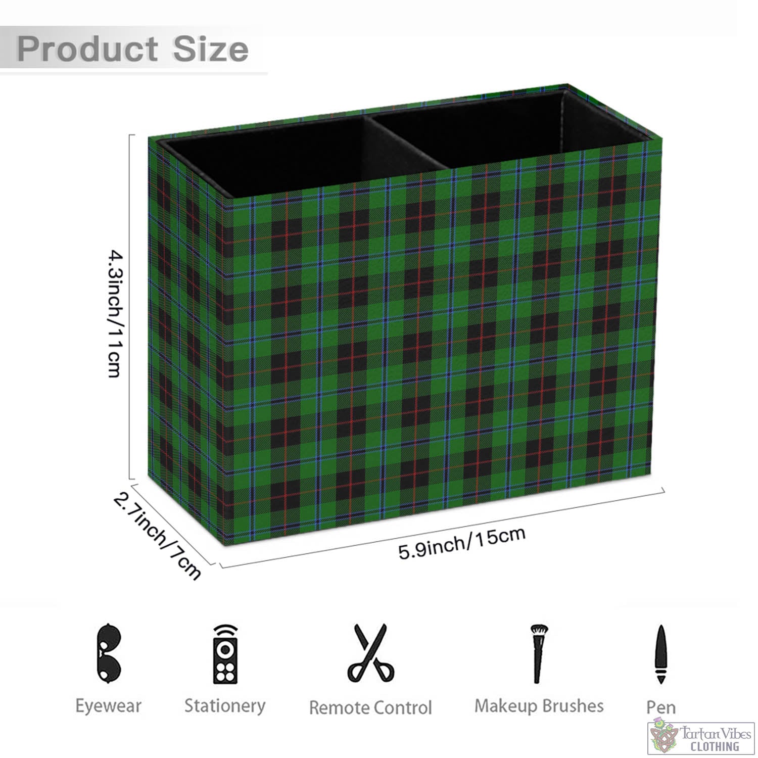 Tartan Vibes Clothing Douglas Black Tartan Pen Holder