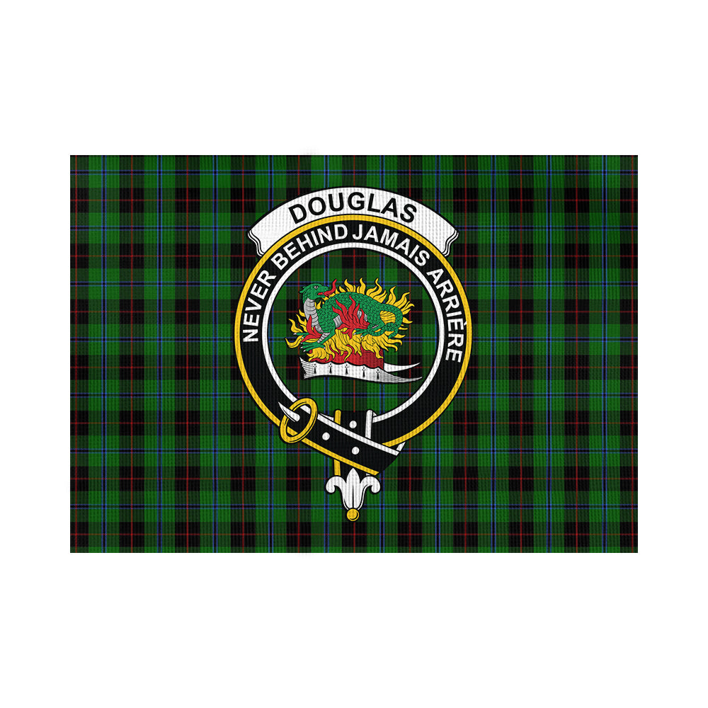 Douglas Black Tartan Flag with Family Crest - Tartan Vibes Clothing