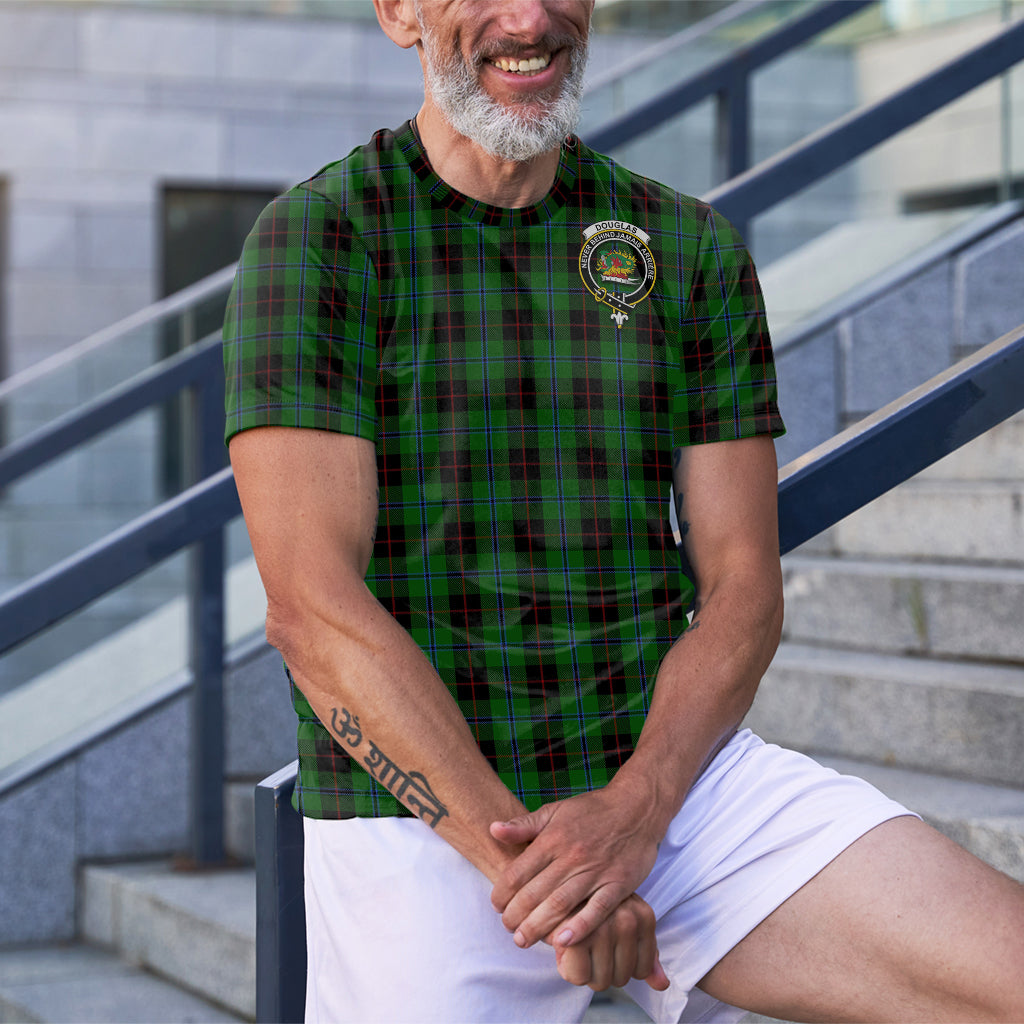 Douglas Black Tartan T-Shirt with Family Crest - Tartan Vibes Clothing