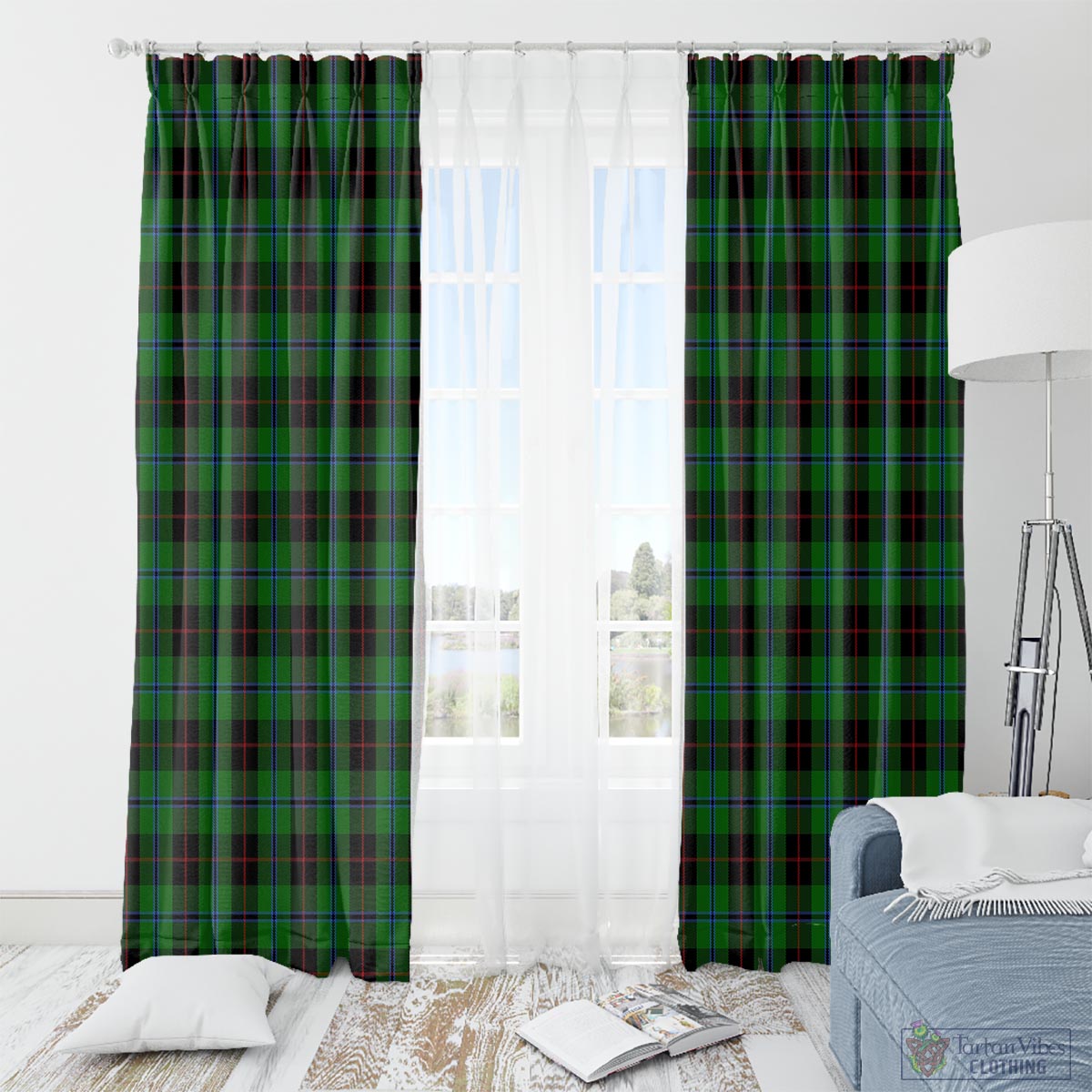 Douglas Black Tartan Window Curtain