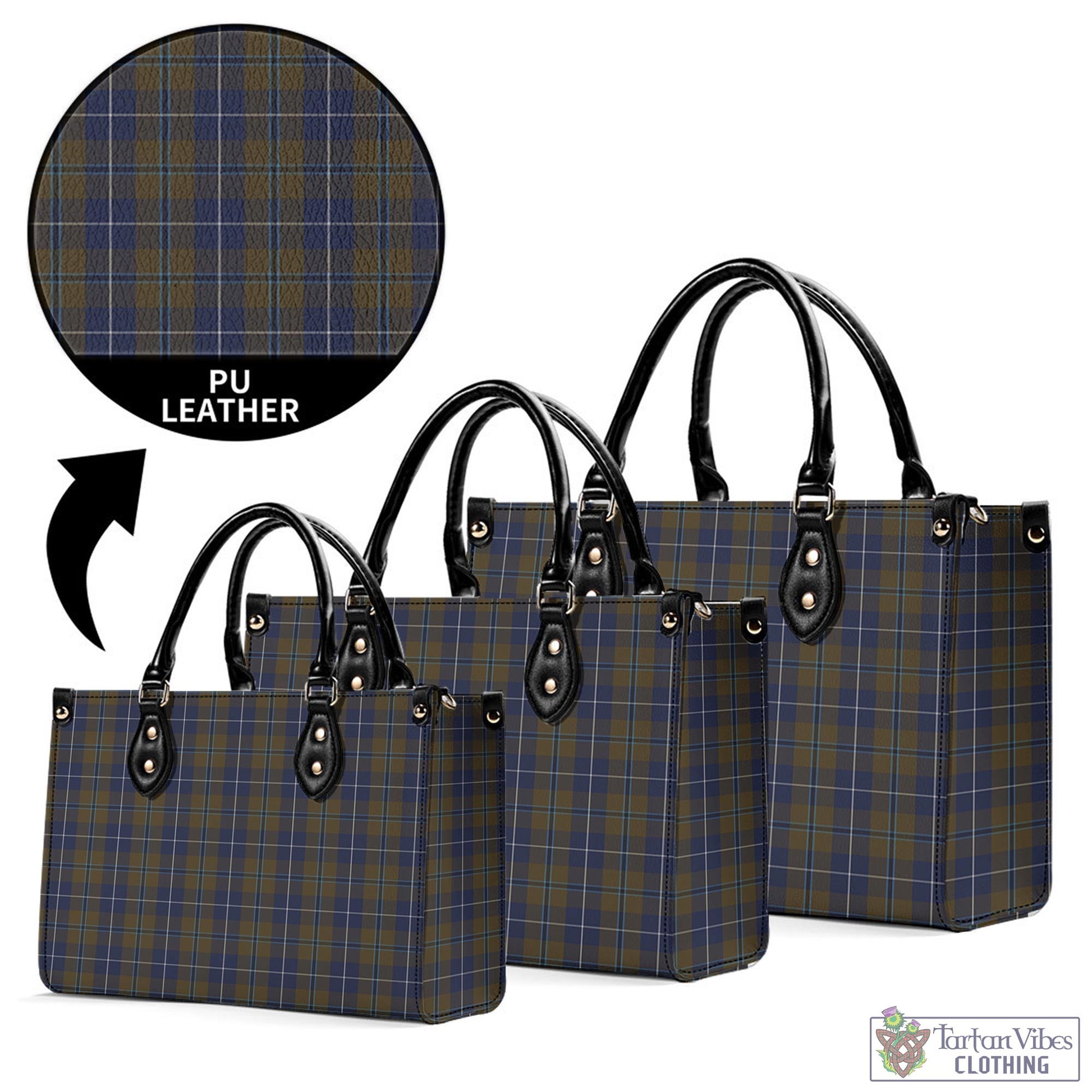 Tartan Vibes Clothing Douglas Brown Tartan Luxury Leather Handbags