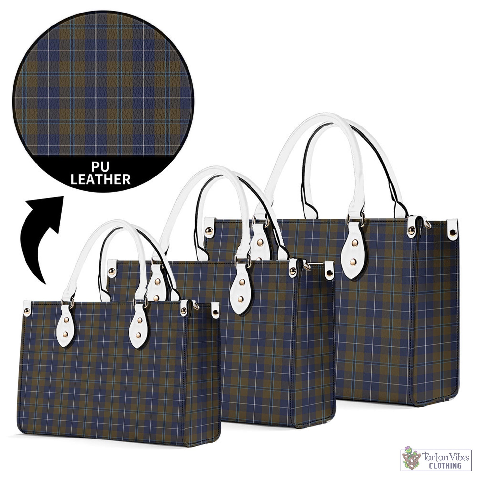 Tartan Vibes Clothing Douglas Brown Tartan Luxury Leather Handbags