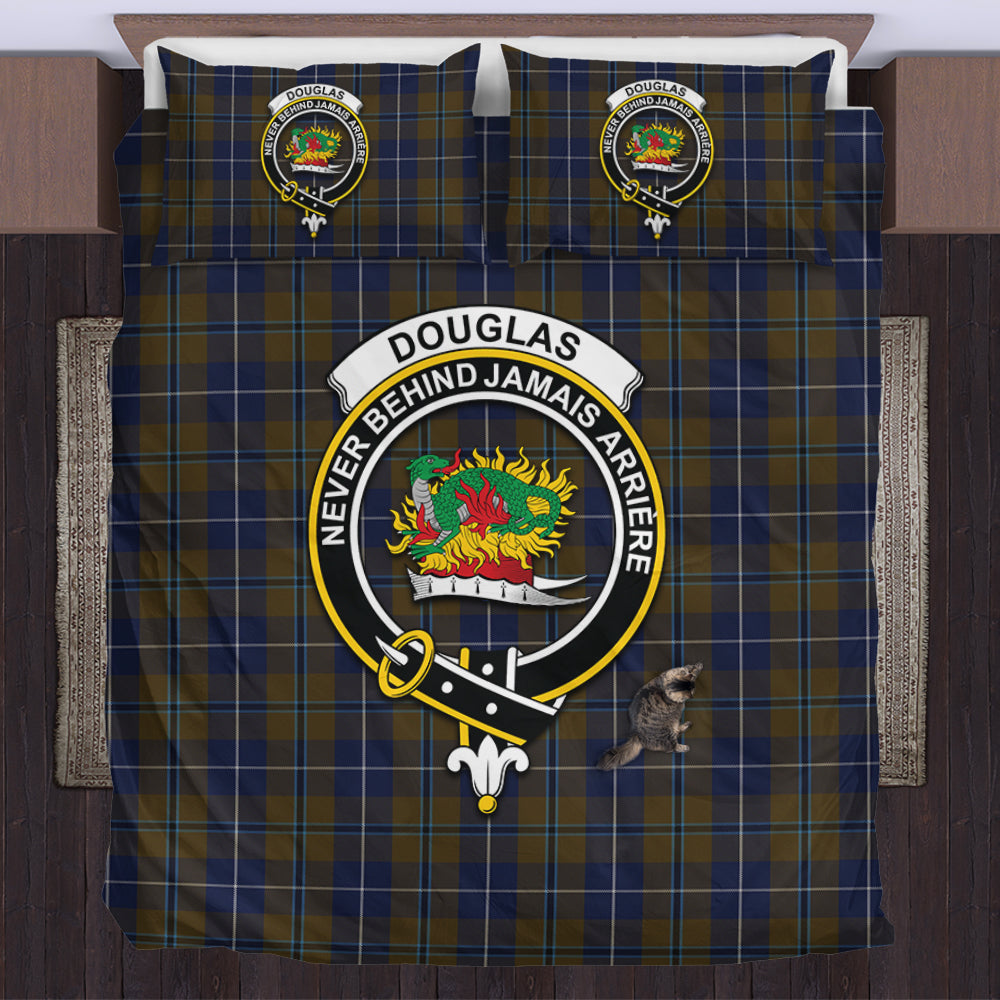 Douglas Brown Tartan Bedding Set with Family Crest US Bedding Set - Tartan Vibes Clothing