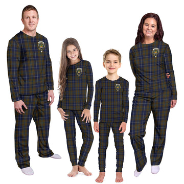 Douglas Brown Tartan Pajamas Family Set with Family Crest