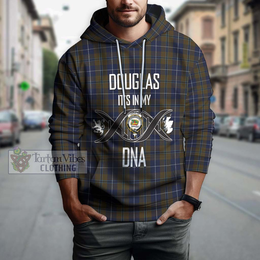 Douglas Brown Tartan Hoodie with Family Crest DNA In Me Style Pullover Hoodie - Tartanvibesclothing Shop