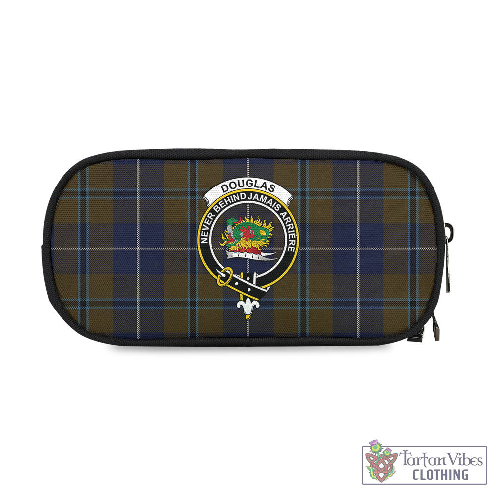 Tartan Vibes Clothing Douglas Brown Tartan Pen and Pencil Case with Family Crest