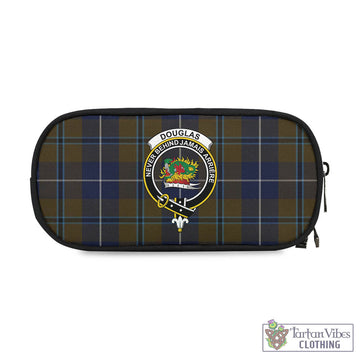 Douglas Brown Tartan Pen and Pencil Case with Family Crest