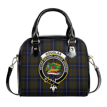 Douglas Brown Tartan Shoulder Handbags with Family Crest