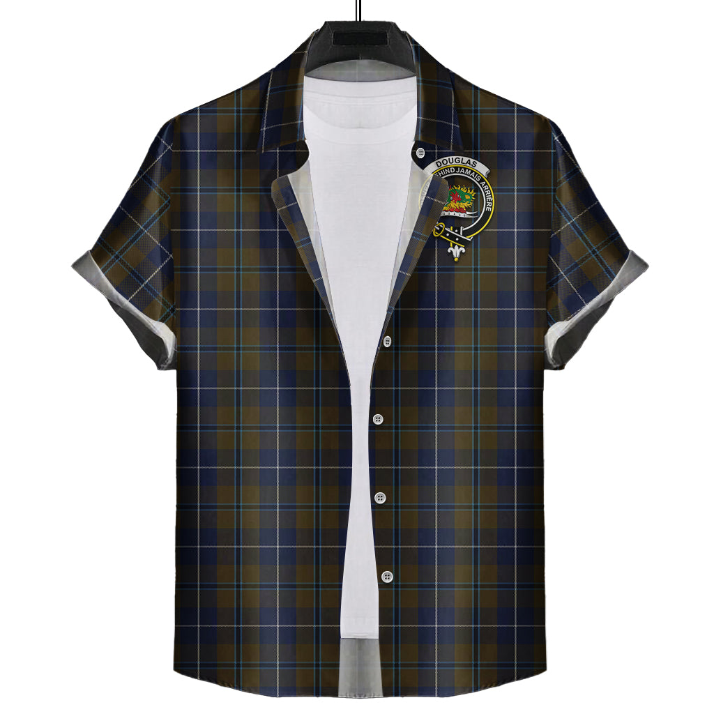 douglas-brown-tartan-short-sleeve-button-down-shirt-with-family-crest