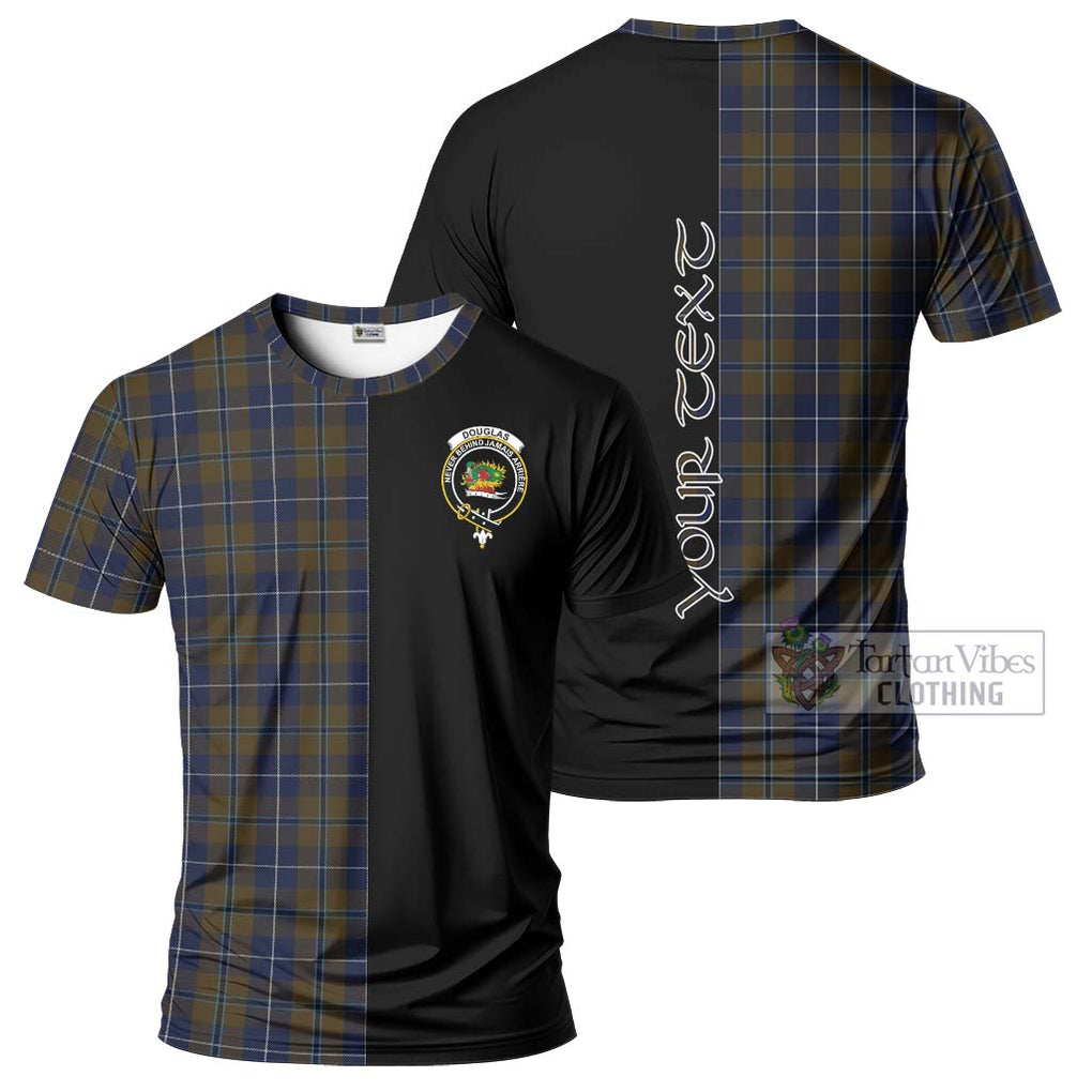 Douglas Brown Tartan T-Shirt with Family Crest and Half Of Me Style Kid's Shirt - Tartanvibesclothing Shop