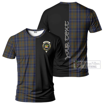 Douglas Brown Tartan T-Shirt with Family Crest and Half Of Me Style