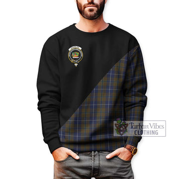 Douglas Brown Tartan Sweatshirt with Family Crest and Military Logo Style