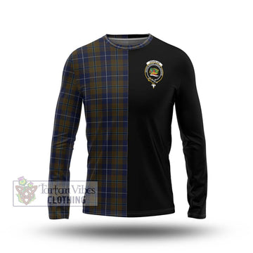 Douglas Brown Tartan Long Sleeve T-Shirt with Family Crest and Half Of Me Style