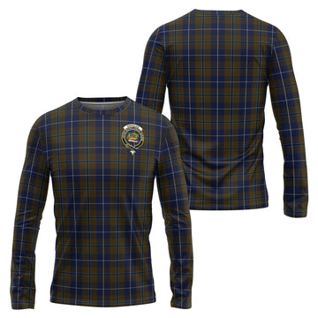 Douglas Brown Tartan Long Sleeve T-Shirt with Family Crest