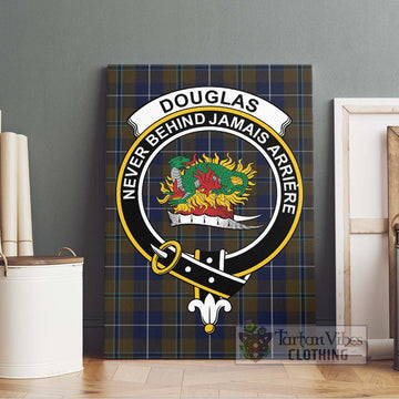 Douglas Brown Tartan Canvas Print Wall Art with Family Crest