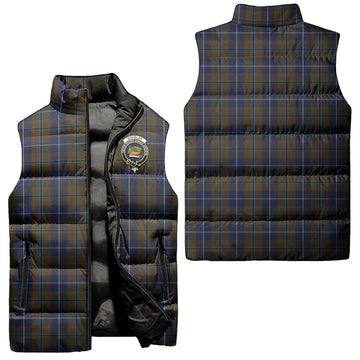 Douglas Brown Tartan Sleeveless Puffer Jacket with Family Crest