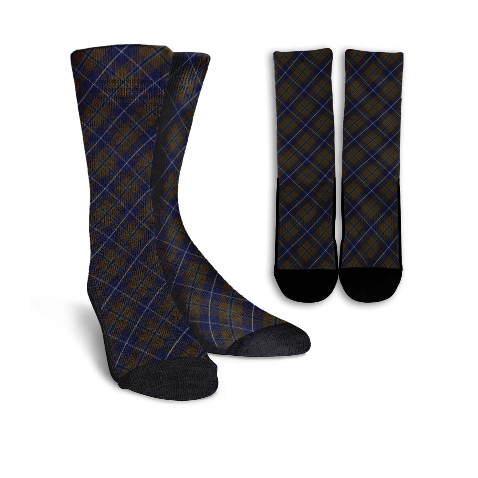 Douglas Brown Tartan Crew Socks Cross Tartan Style - Tartanvibesclothing