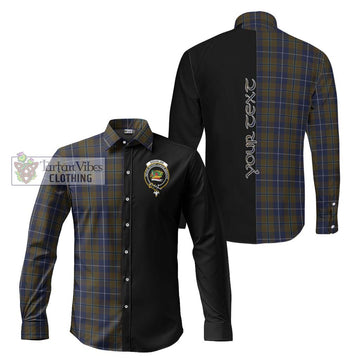 Douglas Brown Tartan Long Sleeve Button Shirt with Family Crest and Half Of Me Style