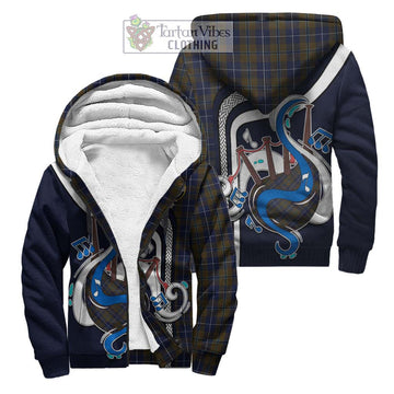 Douglas Brown Tartan Sherpa Hoodie with Epic Bagpipe Style