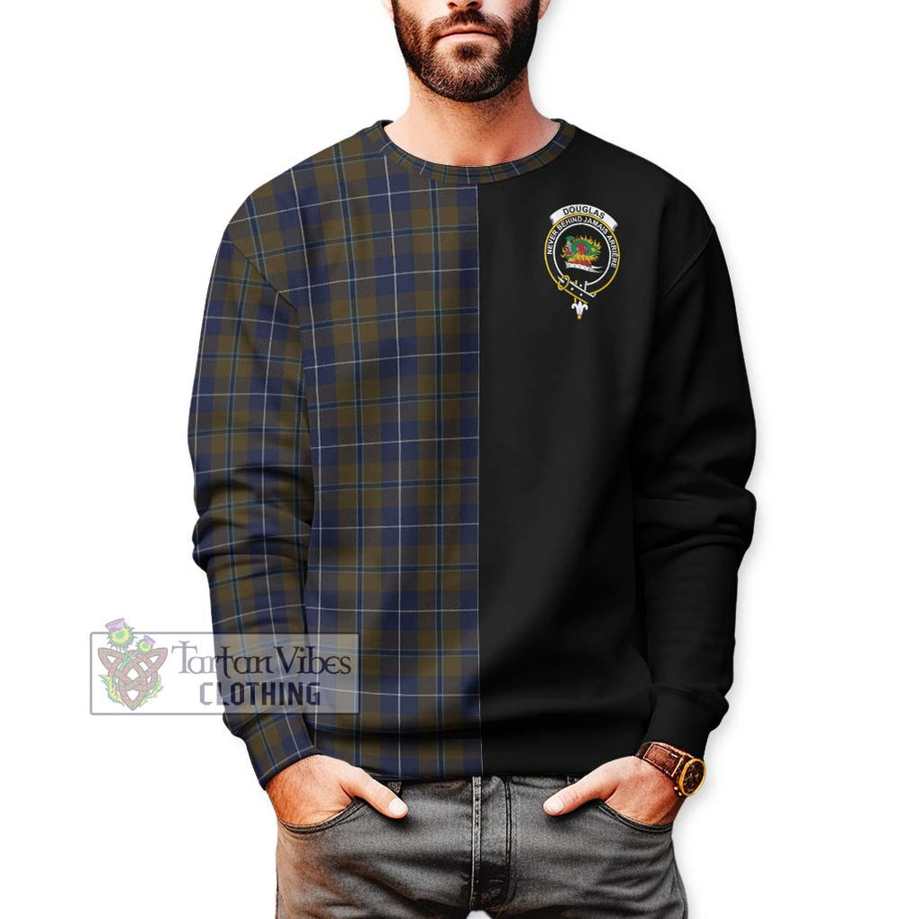 Douglas Brown Tartan Sweatshirt with Family Crest and Half Of Me Style Unisex - Tartanvibesclothing Shop