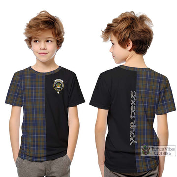 Douglas Brown Tartan Kid T-Shirt with Family Crest and Half Of Me Style