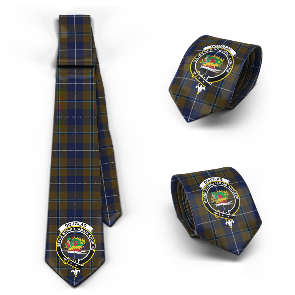 Douglas Brown Tartan Classic Necktie with Family Crest Necktie One Size - Tartan Vibes Clothing