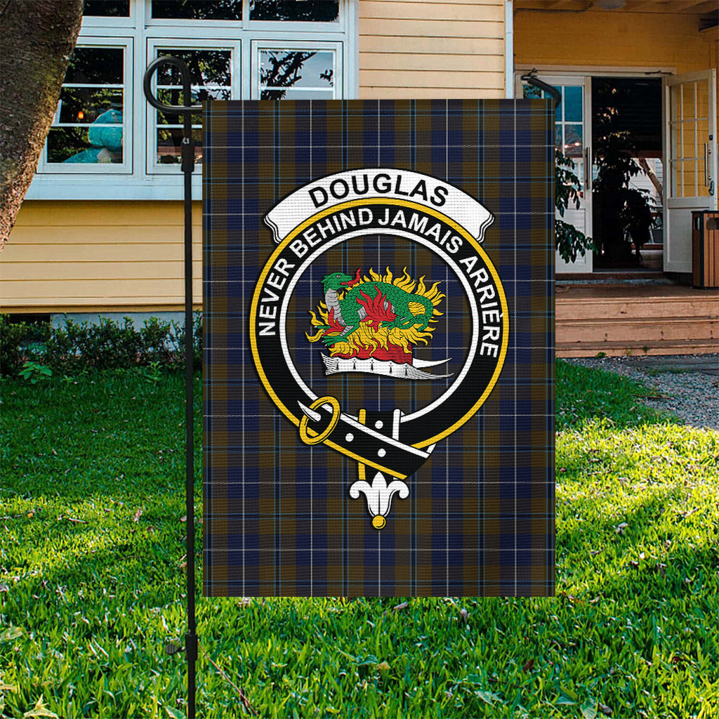 Douglas Brown Tartan Flag with Family Crest - Tartan Vibes Clothing