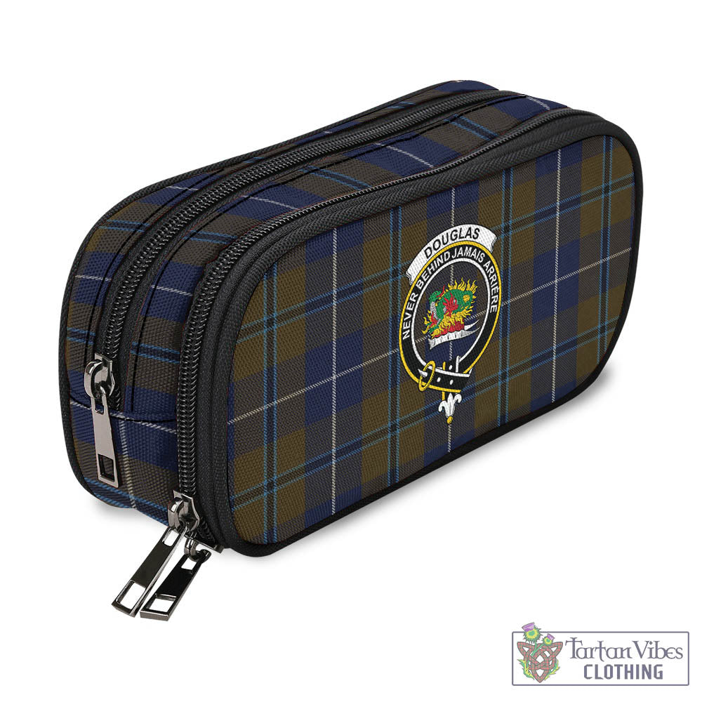 Tartan Vibes Clothing Douglas Brown Tartan Pen and Pencil Case with Family Crest