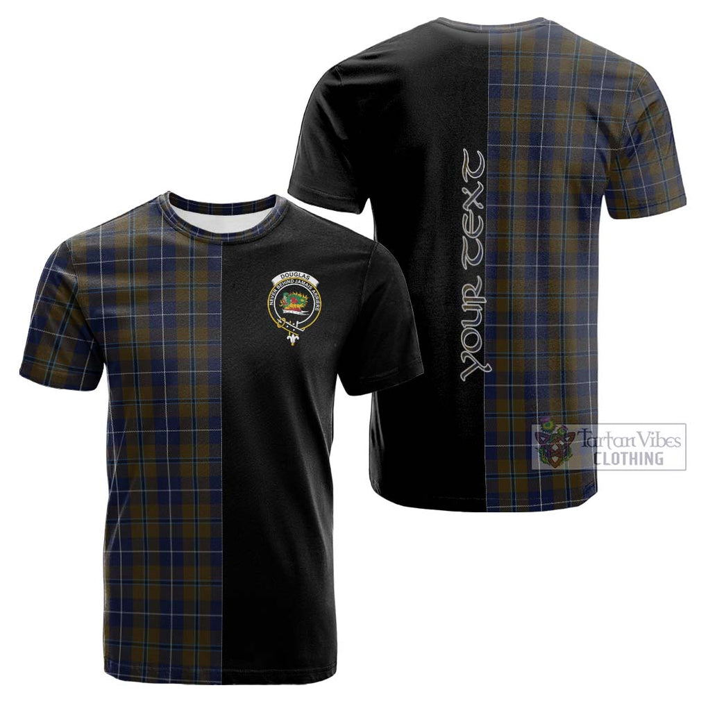 Tartan Vibes Clothing Douglas Brown Tartan Cotton T-shirt with Family Crest and Half Of Me Style