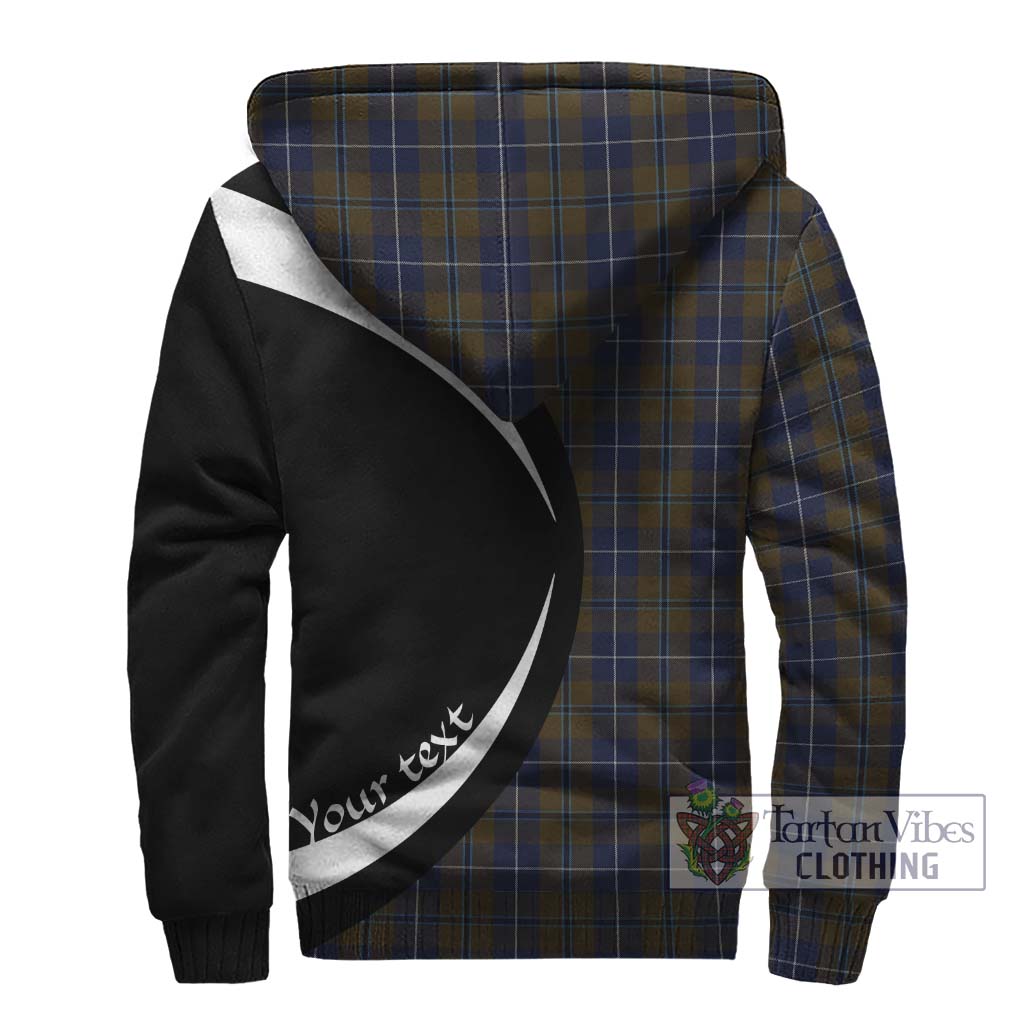 Douglas Brown Tartan Sherpa Hoodie with Family Crest Circle Style - Tartan Vibes Clothing