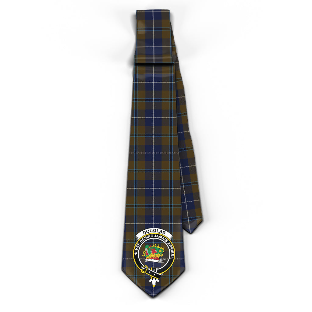 Douglas Brown Tartan Classic Necktie with Family Crest - Tartan Vibes Clothing