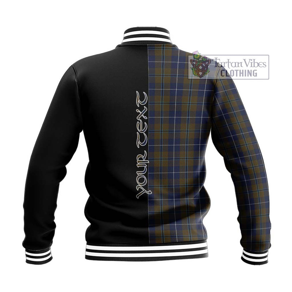 Douglas Brown Tartan Baseball Jacket with Family Crest and Half Of Me Style - Tartanvibesclothing Shop