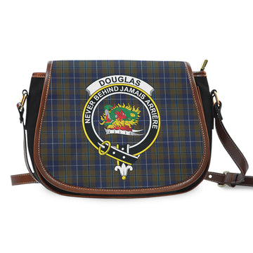 Douglas Brown Tartan Saddle Bag with Family Crest