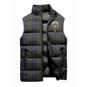 Douglas Brown Tartan Sleeveless Puffer Jacket with Family Crest