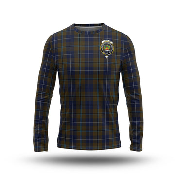 Douglas Brown Tartan Long Sleeve T-Shirt with Family Crest